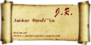 Janker Renáta névjegykártya
